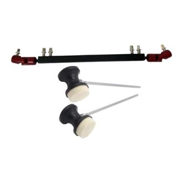 Imagem de JunZheHub Eixo de Transmissão Do Pedal de Bumbo Duplo Conector de Conexão Do Pedal de Bumbo com Batedores Biela de Reposição para Serviço Pesado, Eixo Preto Vermelho