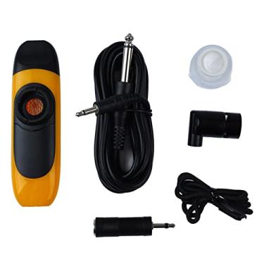 Imagem de Conjunto de Kazoo portátil e portátil elétrico com pickup para resina de performance Small Kazoo Acessórios completos para iniciantes e músicos 11cm (Amarelo de limão)