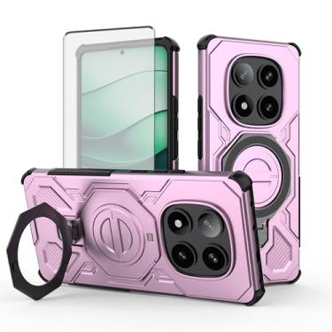 Imagem de Asuwish Capa de celular para Xiaomi Redmi Note 14 Pro 5G com película protetora de tela de vidro temperado e suporte magnético com suporte de suporte, acessórios para celular híbrido rígido 14Pro