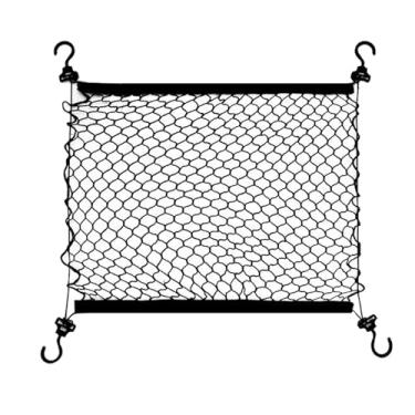 Imagem de JicSuXi Rede de carga para porta-malas de carro, organizador de porta-malas, acessórios para carrinho de praia, malha elástica extensível, bolsa de