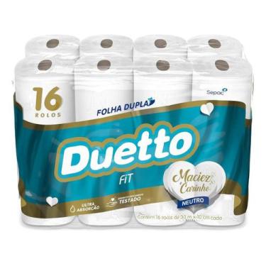 Imagem de Kit c/ 6 Duetto Fit Papel Higienico Folha Dupla 16 rolos x