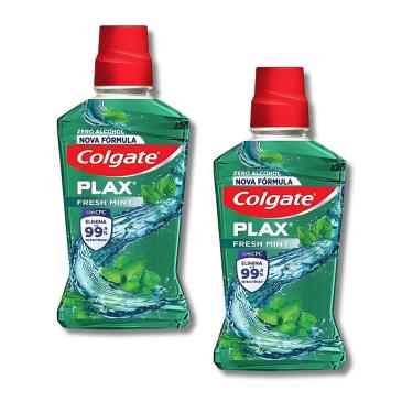 Imagem de Kit 2 Enxaguante Bucal Colgate Plax Fresh Mint Sem Álcool 250ml