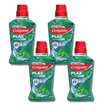Imagem de Kit 4 Enxaguante Bucal Colgate Plax Fresh Mint Sem Álcool 250ml