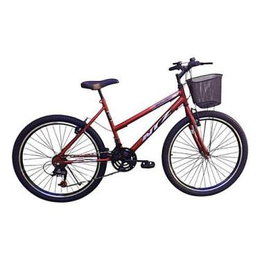 Imagem de Bicicleta Ntz Aro26 Aero Mtb Feminina 18 Velocidades V-brake, Vermelho