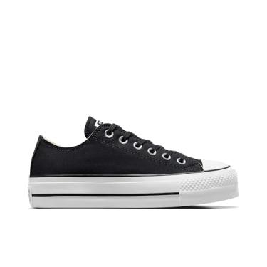 Imagem de Converse T nis feminino Chuck Taylor All Star Lift plataforma jeans fashion, Preto/branco, 9.5