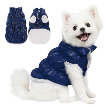 Imagem de AOFITEE Casaco de inverno para cães, jaqueta impermeável para cães, casaco quente para cães pequenos, jaqueta acolchoada de lã para cães, roupa de neve à prova de vento, jaqueta de neve masculina