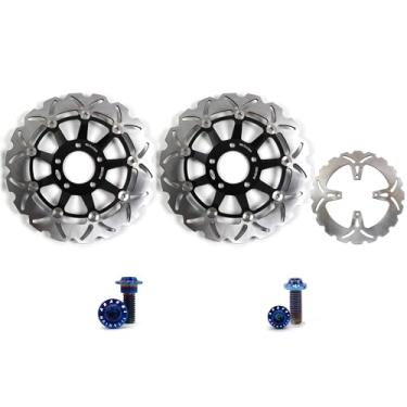 Imagem de Arashi Discos de freio dianteiros traseiros rotores com parafusos de montagem para Suzuki GSX750 GSX 750 1989-1992, acessórios de substituição de motocicleta