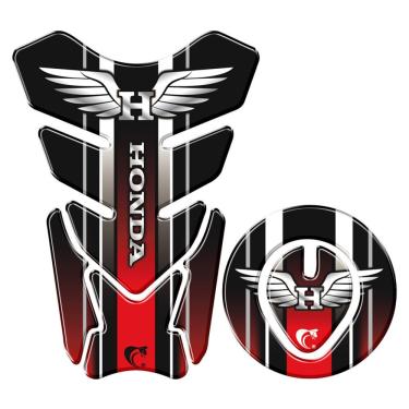Imagem de Protetor Tanque E Bocal Adesivo Moto Honda Asa Até 2017 Vermelho