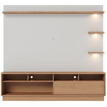 Imagem de Estante Painel Para TV 70 Pol com LED Itapema C04 Freijó Off White Matte - Lyam Decor