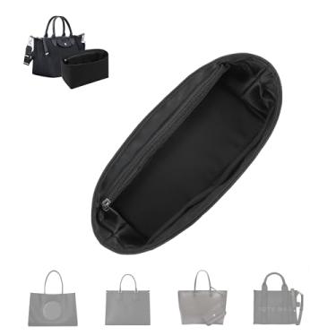Imagem de ArcDiary Inserção organizadora de bolsa, bolsa macia e sedosa com 8 tamanhos, serve para Longchamp, Neverful, Gyard e mais bolsas (mini, preto)