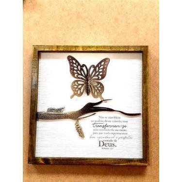 Imagem de Quadro Rústico Transformem-se - 30x30cm - Artesanato Exclusivo - Arks 