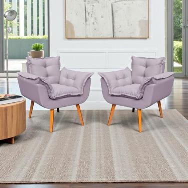 Imagem de Kit 2 Poltronas Decorativa Confortável Para Sala Quarto Recepção Escri