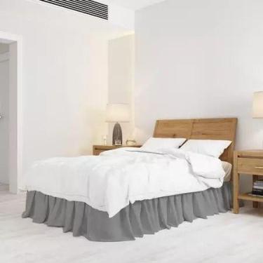 Imagem de Saia Cama Box Casal Padrão e Queen Ajustável Envio Imediato Decoração 