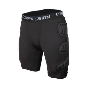Imagem de Pegciuho Shorts com Protetor de Quadril E Acolchoamento de Compressão para Snowboard, Beisebol E Futebol Americano, Preto, Xl
