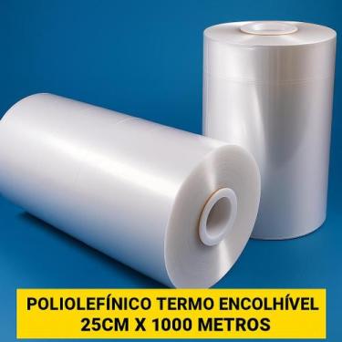 Imagem de Plástico Filme Poliolefínico Termo Encolhivel Folha Dupla 25cm X 1000m