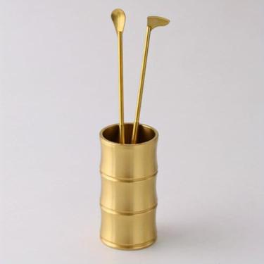 Imagem de Vaso de bambu para artesanato de cobre incenso garrafa de incenso latão cerimônia de armazenamento ornamentos de chá (A)