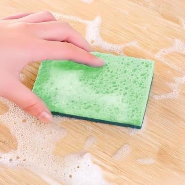 Imagem de Esponja de limpeza de esponja, esponja doméstica para cozinha e banheiro, 1 pacote, verde