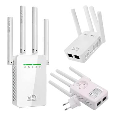 Imagem de Repetidor Wi-Fi 4 Antenas, Branco, 300Mbps, Dual LAN, Modo AP e Repetidor, Cobertura Ampla, 18x8.5cm, com Cabo RJ45