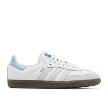Imagem de adidas Originals Tênis de futebol masculino Samba, Branco central/azul halo/chiclete, 34 BR