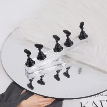 Imagem de Suporte de unhas para exibição de unhas de pressão, arte de prática, suporte magnético de unhas falsas para pintura de unhas postiças com fita dupla face para casa, bricolage, suprimentos de salão de