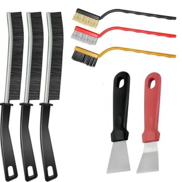 Imagem de Conjunto de escovas de limpeza de fendas, suprimentos de limpeza de cerdas duras para cozinha, banheiro, canto, argamassa, pia 8 peças