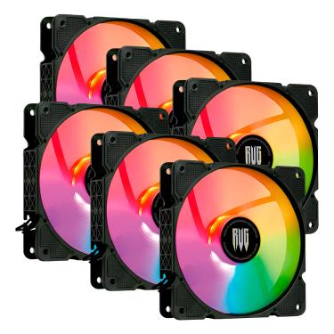 Imagem de Kit 6 Cooler Fan RGB 120mm para Gabinete Gamer Revenger G-VR339