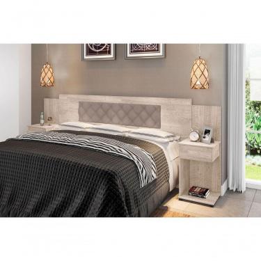 Imagem de Cabeceira Box Bruna Amarula Com Capitonê Bege Claro