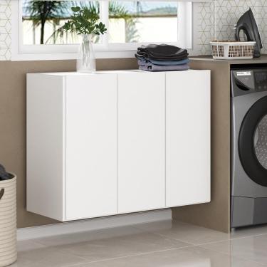 Imagem de Armário Lavanderia Suspenso Com 3 Portas Multimóveis Mp5032 Branco