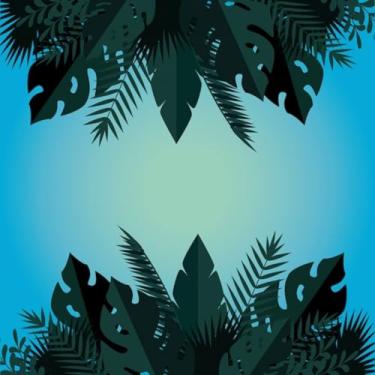 Imagem de Quadro Decorativo com Estampa Tropical e Folhagens Exóticas em Arte de Parede 40x40cm