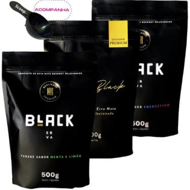 Imagem de KiT Tereré 3 Pacotes Black Erva Mate Personalizado Gourmet Premium Esc