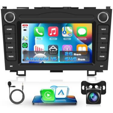 Imagem de 2G + 64G Android 13 estéreo para carro para rádio automotivo para Honda CRV 2007-2011 com Carplay sem fio Android Auto, tela sensível ao toque de 17 polegadas, suporte de rádio GPS/WiFi/Bluetooth/FM