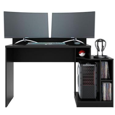 Imagem de Mesa Gamer Play Com 2 Nichos Albatroz Preto