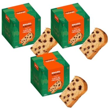 Imagem de Panettone Gotas de Chocolate 400g Kit 3 Unidades Brasil Cacau
