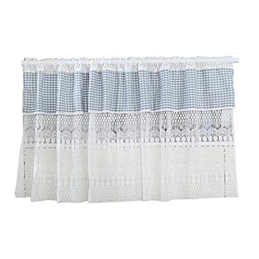 Imagem de LUOFDCLDDD Cortina, meia cortina de algodão meia cortina curta cortina de cozinha cortina de café renda pastoral americana pequena cortina/para decoração/banheiro/porta de armário/pia/1 peça/L 130 x