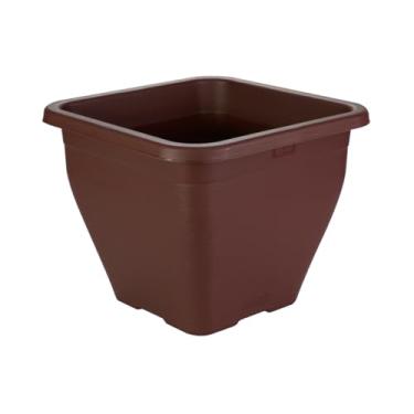 Imagem de Vaso De Plantas Grande Quadrado De Plástico Decoração Plantas Flores E Hortas (Marrom Tabaco)