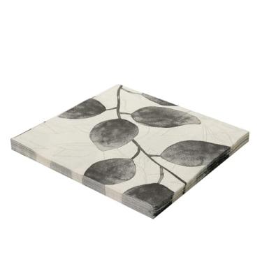 Imagem de Guardanapo De Papel Decorado 33Cm Flor Ou Folhagem 20 Peças (Folhagem Preta)