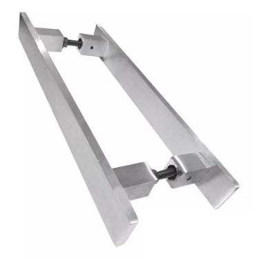 Imagem de Puxador Barra Chata Reto Luxo 4X1 Maciço Escovado - 50 Cm - Bruno Acab