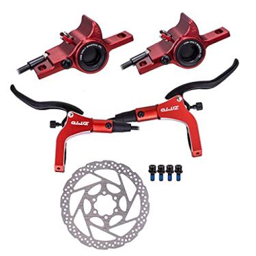 Imagem de NGCG Kit de freio a disco de bicicleta, pinça dianteira e traseira de alumínio, alavanca de freio de bicicleta completa de liga de alumínio, freio a disco hidráulico, almofada sem ferramentas, freio a