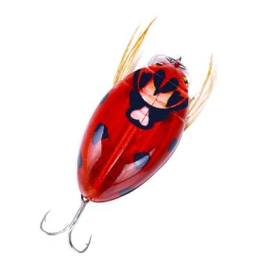 Imagem de Iscas para pesca de robalo, truta Walleye Iscas em forma de joaninha - Iscas artificiais de afundamento para lúcio de carpa prateada, ferramentas de atração de peixe realistas