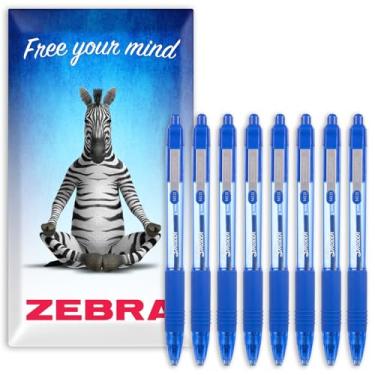 Imagem de Zebra Z-Grip Caneta esferogr fica retr til suave - ponta de 1,0 mm - tinta azul (8)