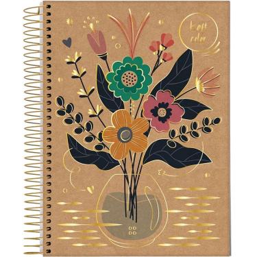 Imagem de Caderno Espiral Universitário Capa Dura 10 Matérias 160f Kraft Color Jandaia Estampa 1