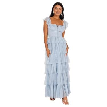 Imagem de Petal & Pup Vestido longo feminino Belle, Azul, P