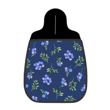 Imagem de Lixeira De Carro Organizador Lixinhocar Flores Azuis Fundo Marinho 1