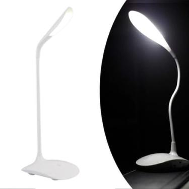 Imagem de Luminária Mini Luz Led Pc Notebook Usb Flexível Portátil Branco Iluminar Mesa Leitura Noturna Moderna Estudo e Trabalho