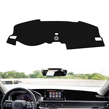 Imagem de x xotic tech Tapete de painel de console central pré-cortado antiderrapante protetor solar protetor solar tapete preto capa compatível com Honda Civic 2022 2023 2024 2025