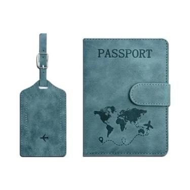 Imagem de Conjunto De Porta-Passaporte Em Couro Com Bloqueio RFID E Etiqueta De 