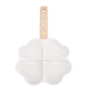 Imagem de Aramox Panela de Ovo Antiaderente, Layout Exclusivo de 4 Furos, Trevo de Quatro Folhas, Frigideira de Omelete Em Formato de Coração, Plástico de Liga de Alumínio, 535,00g, 18,87 Onças,