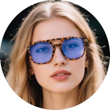 Imagem de Óculos de sol aviador para homens e mulheres, óculos de sol modernos de topo plano com lentes largas, óculos estilo piloto retrô para dirigir e viajar, Armação de tartaruga