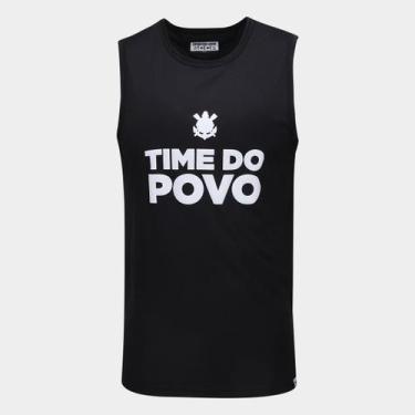 Imagem de Regata Corinthians Time do Povo Masculina, Preto, P