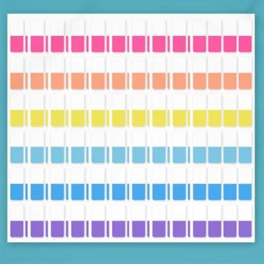 Imagem de 6 marcadores de notas adesivas coloridas para livros, cadernos, fichários, sistema de arquivamento, organizador de código, suprimentos, abas autoadesivas